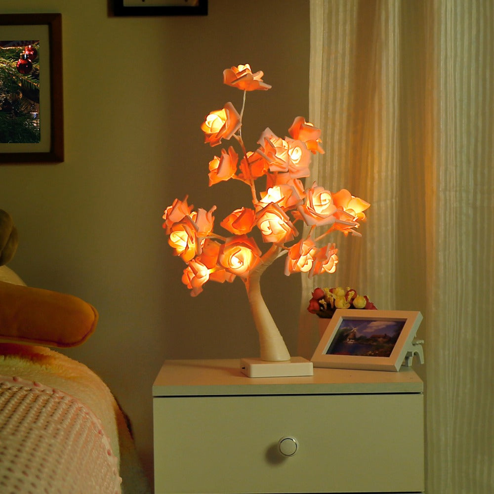 led imitation rose night light